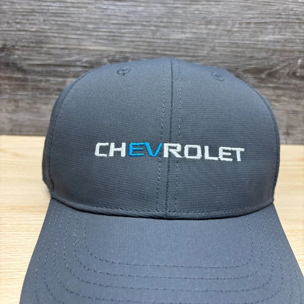 Chevrolet Hat Cap Strap Back Gray EV Logo Electric‎ Vehicle Automotive Promo Adj